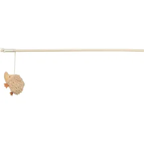 Vánoční hrací prut s ježkem a catnipem, 48 cm, plyš/dřevo, béžová/zlatá